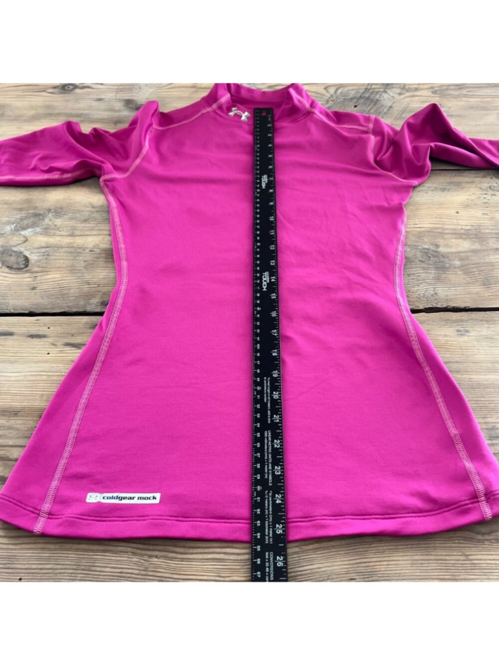 Under Armour Coldgear Mock Neck Fitted Compression Shirt Womens S Pink - Picture 8 of 8